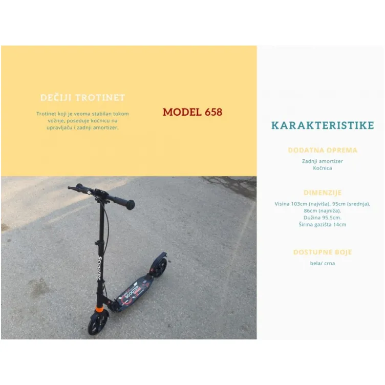 Trotinet 658 Crni 