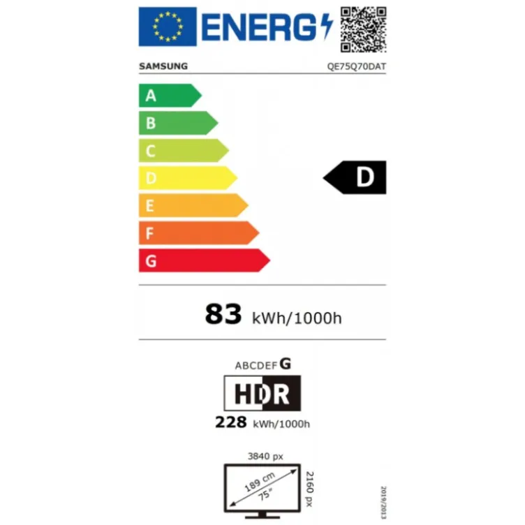 Televizor SAMSUNG QE75Q70DATXXH/QLED/75"/4K/smart/Tizen/crna