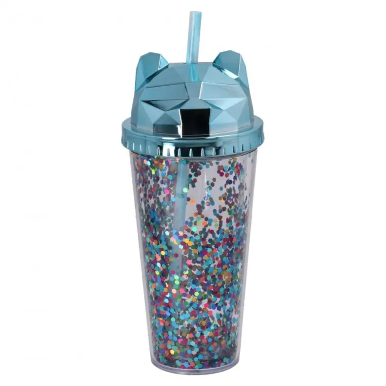 Lavine čaša sa cevčicom plastična sjajna 400ml