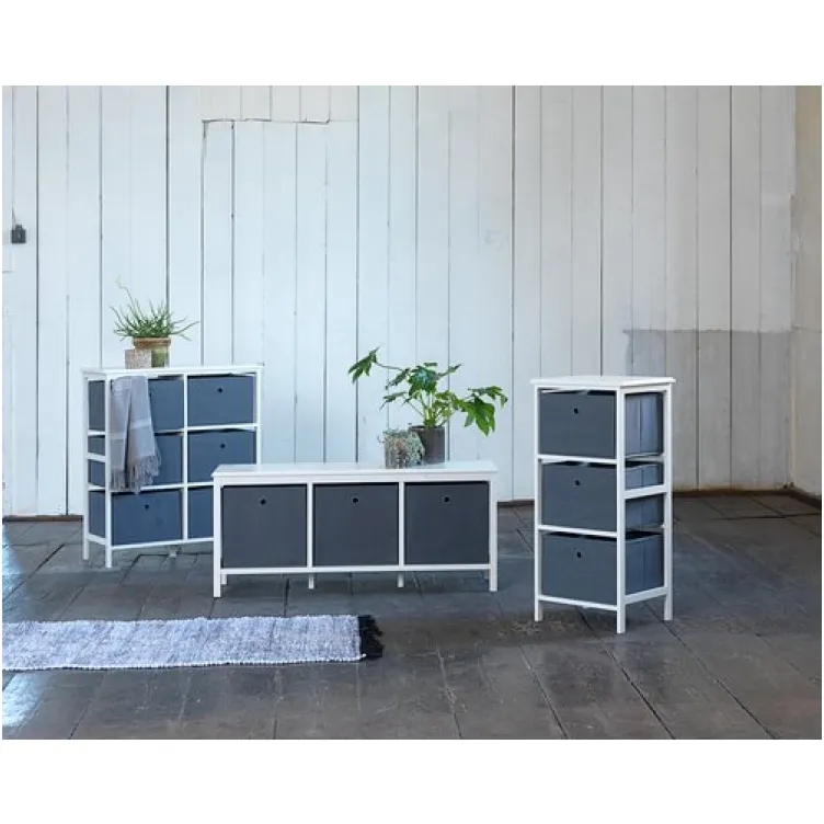 Komoda sa 3 kutije belo/siva