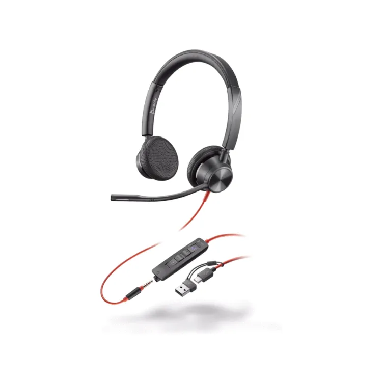 Slušalice HPPoly Blackwire 3325 Stereo MS Teams Cert USB-C Headset +3.5mm Plug +USB-C/A Adapter (8X2