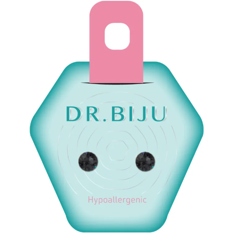 DR.BIJU minđuše 5.3 mm crne krug 