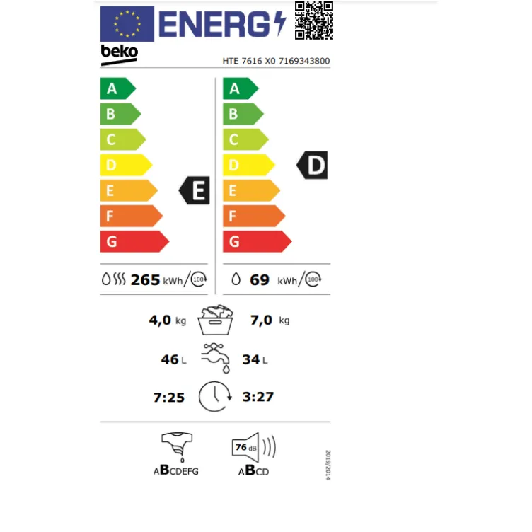 Inverter mašina za pranje i sušenje veša BEKO HTE 7616 X0 ProSmart