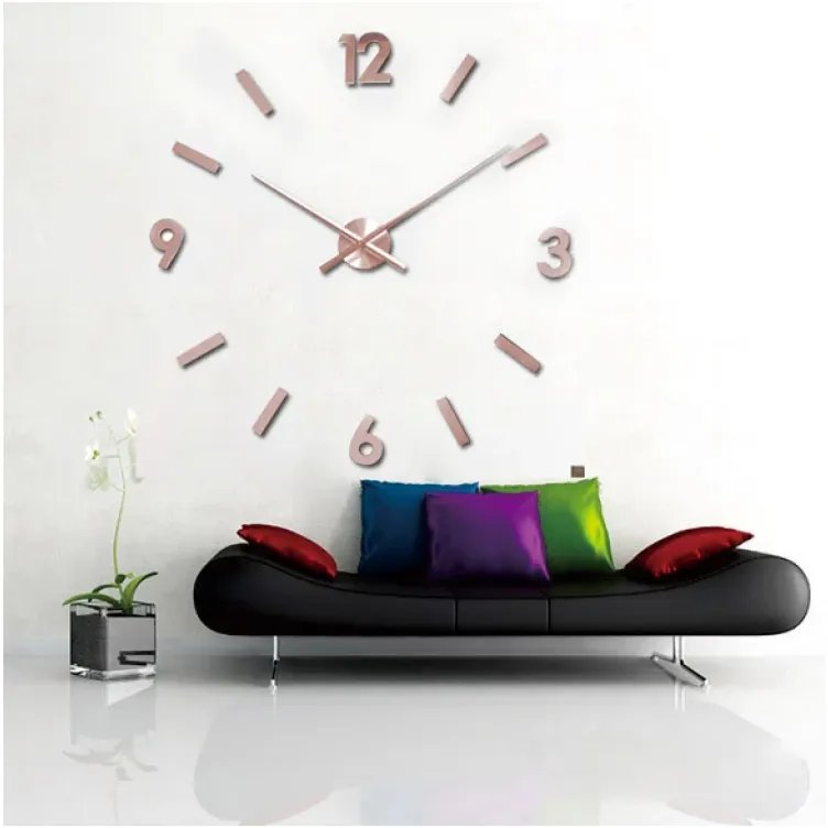 3D Zidni Sat samolepljivi - Bakarni T4325C 