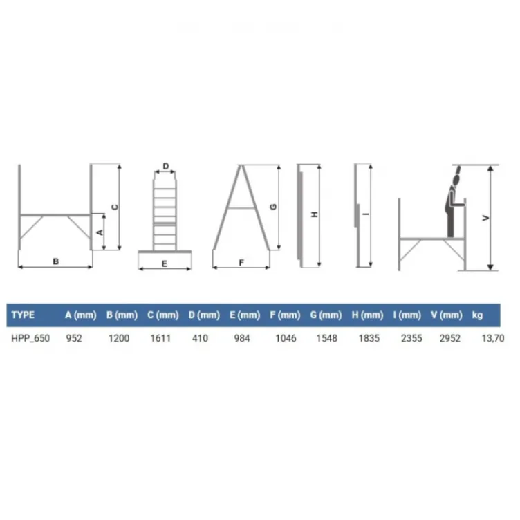 ELKOP Mini Aluminijumska Skela 2x6 - 3m HPP650