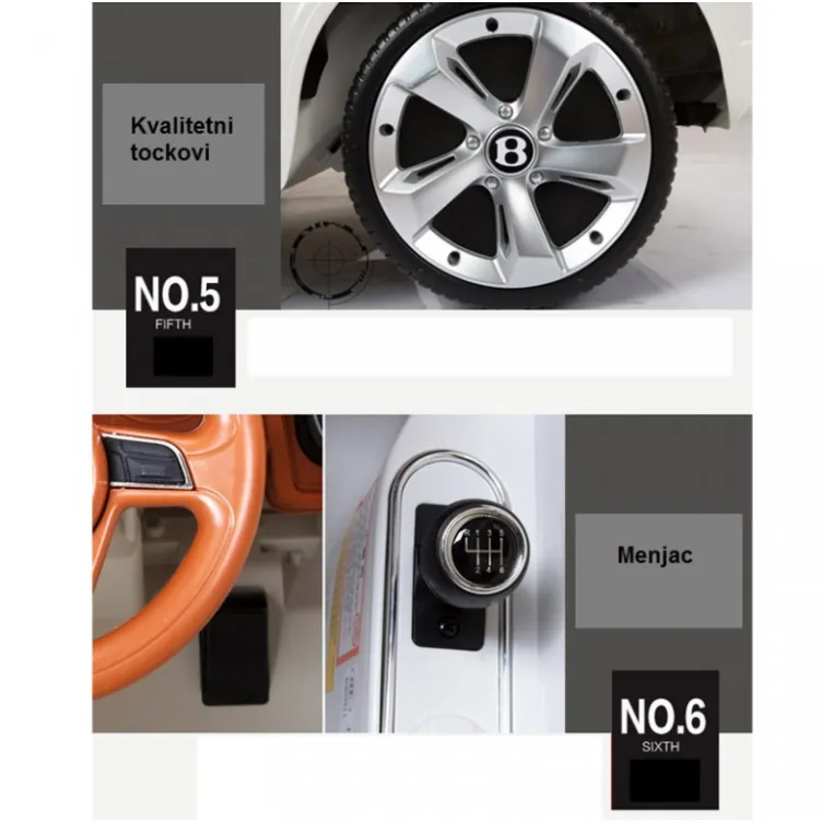 Auto na akumulator Bentley crni model 231