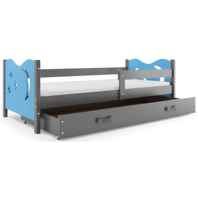 Dečiji krevet Elegant Graphite plavi 160x80 cm sa fiokom i dušekom