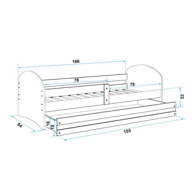 Baloo Lookie Krevet za decu 160x80 Pine Dezen 06