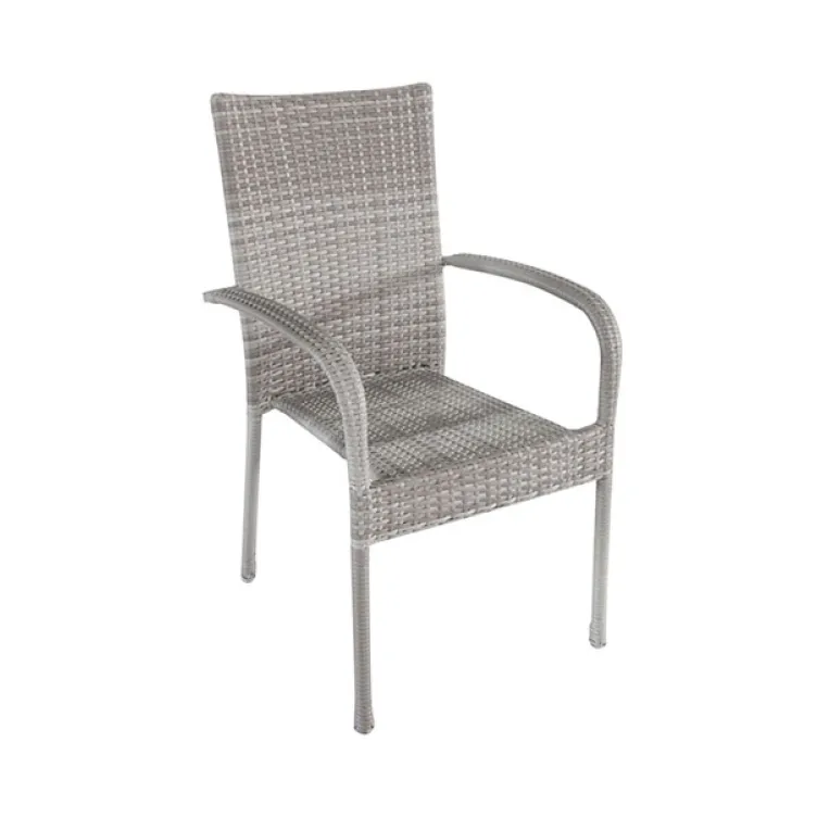 Baštenska garnitura Bay sto i 6 Bay stolica siva