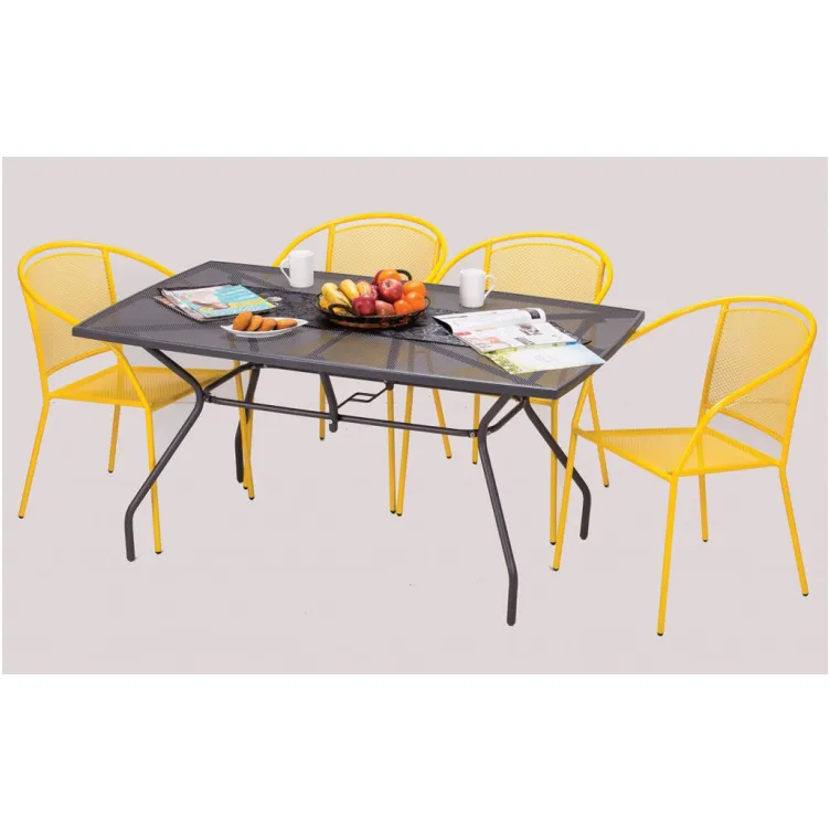 Baštenska garnitura Bora žuta 4 stolica i sto