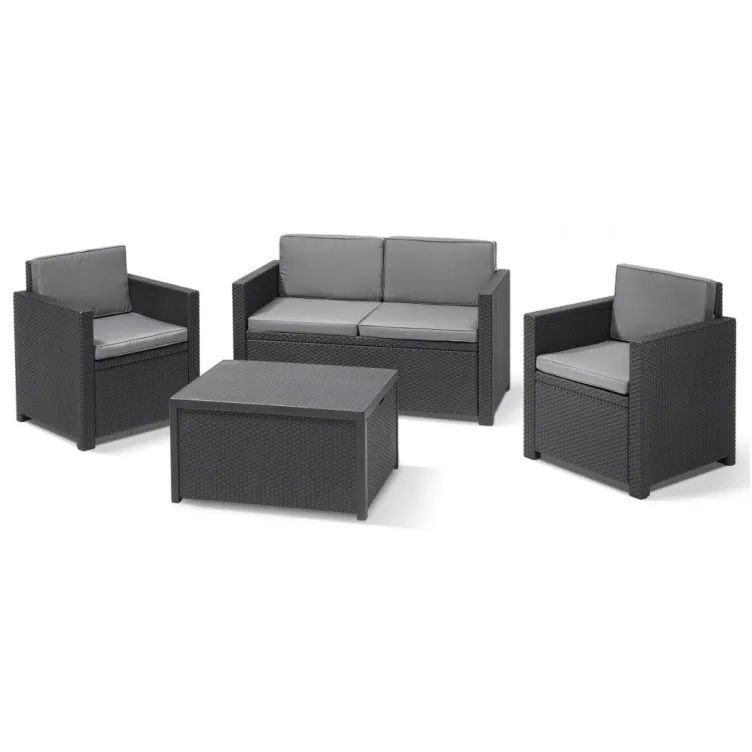 Baštenska garnitura Monaco set grafit-hladno siva