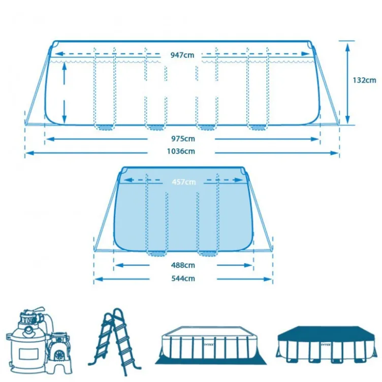 Bazen Intex Ultra Frame  975 x 488 x 132 cm Komplet sa peščanom pumpom