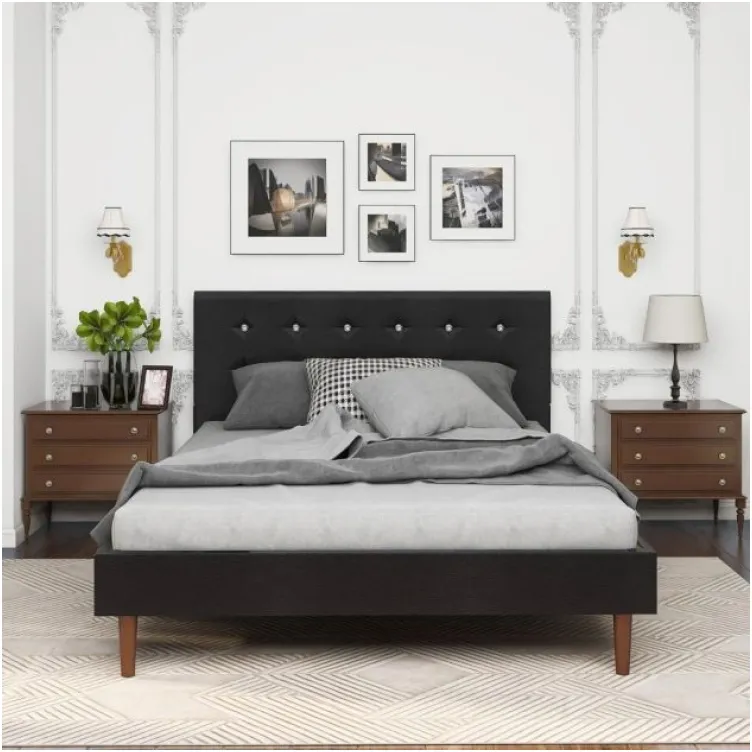 Versaj Bračni Krevet 216X164X108 cm - Crni + Madison Dušek za Bračni krevet 160x200 cm