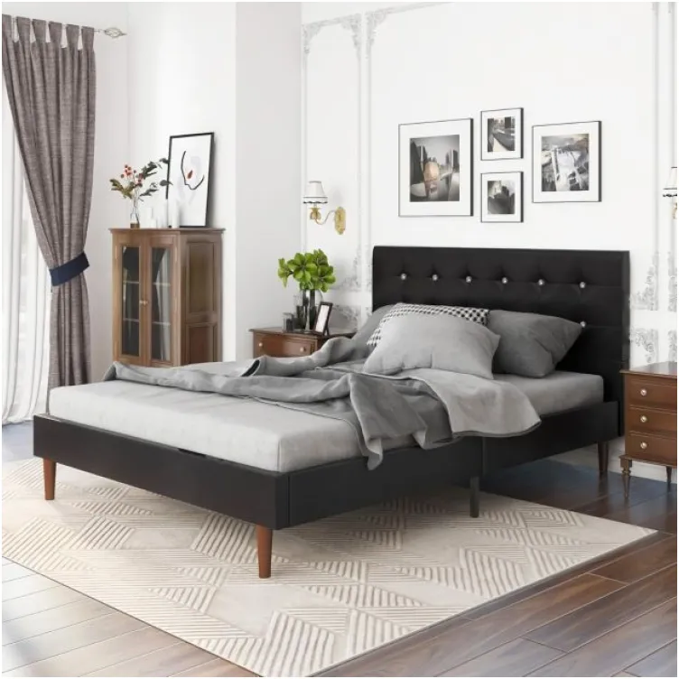 Versaj Bračni Krevet 216X164X108 cm - Crni + Madison Dušek za Bračni krevet 160x200 cm
