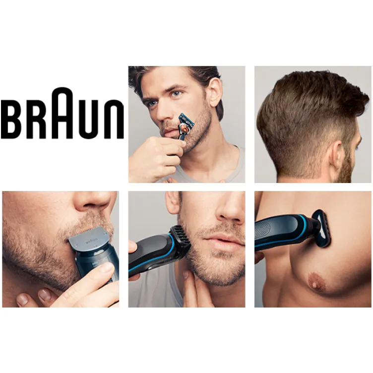 Brijač i univerzalni trimer 9u1 Braun MGK5080 Blk/Blu + RZR WBOX