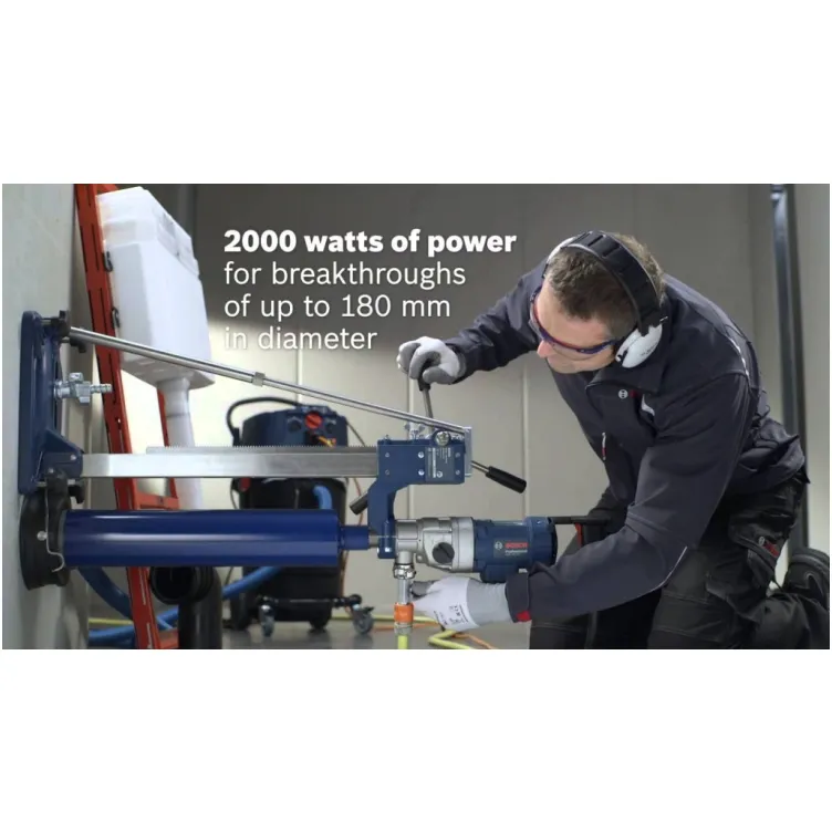 Bušilica za bušenje dijamantskim krunama Bosch GDB 180 WE Professional + Stalak Bosch GCR 180 Professional