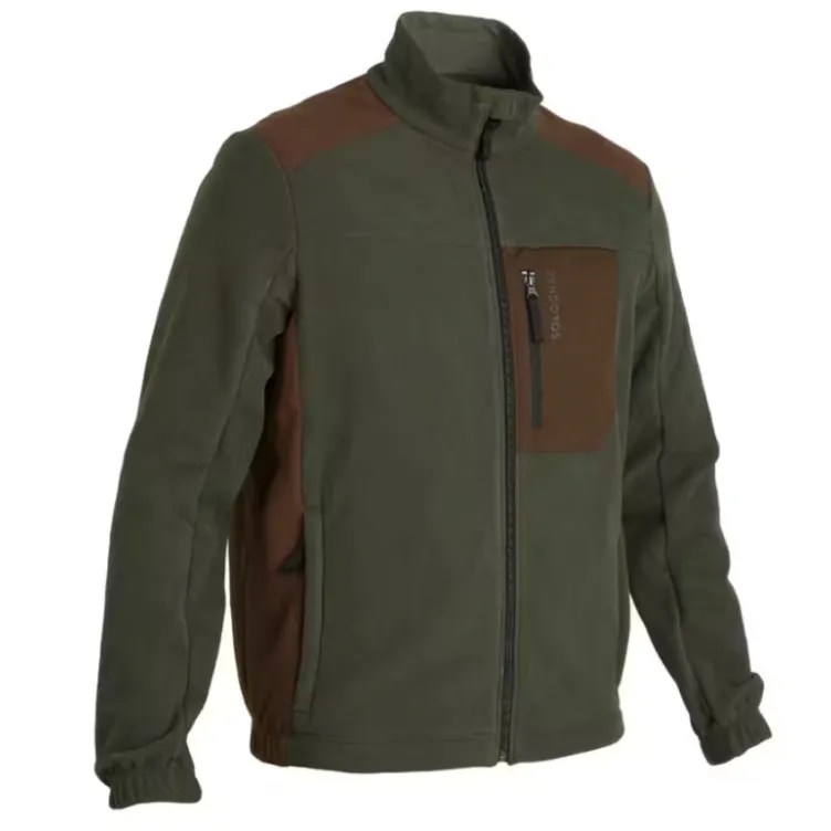 Braon-zeleni duks od flisa za lov 500