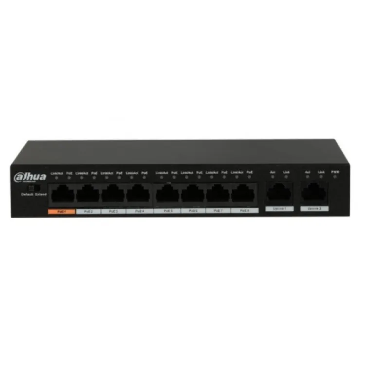 DAHUA SWITCH PFS3010-8ET-96 10/100 RJ45 ports, POE SWITCH 8 kanala