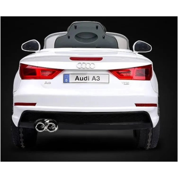 Dečiji auto na akumulator licencirani  AUDI A3 2018 beli sa mekim gumama i kožnim sedištem