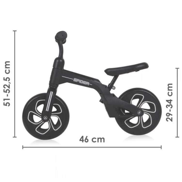 Dečiji bicikl Balance Bike Spider crni