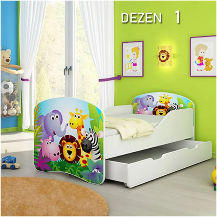 Dečiji Krevet Drveni 180x80cm Sa Fiokom i Gratis Dušek Dezen 1