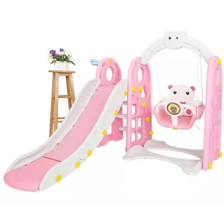 Dečiji tobogan sa ljuljaškom 629-1 roze