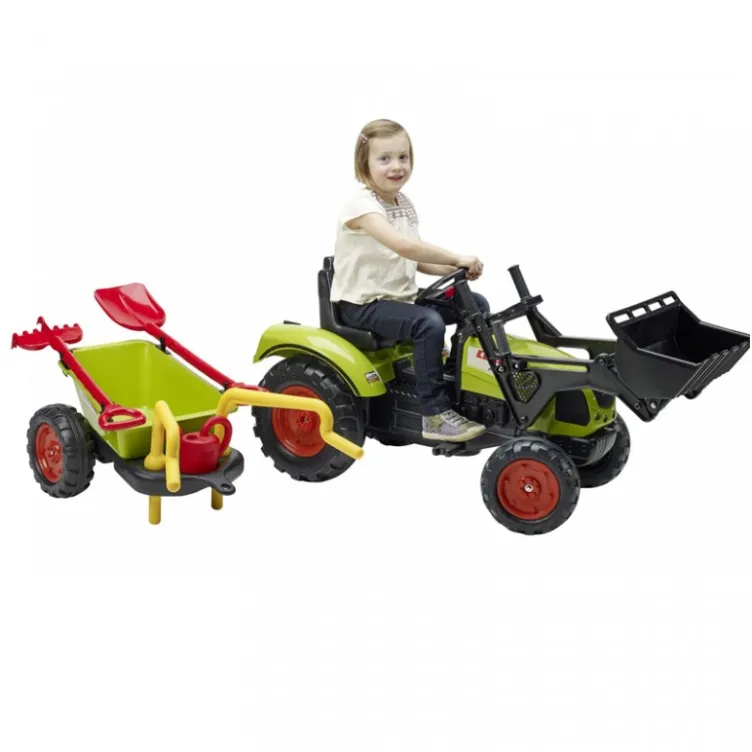 Dečiji traktor na pedale Falk Class 430 sa utovarivačem i prikolicom