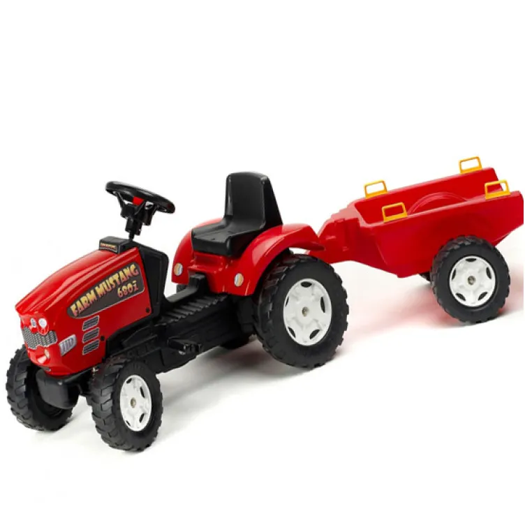 Dečji traktor na pedale sa prikolicom Mustang