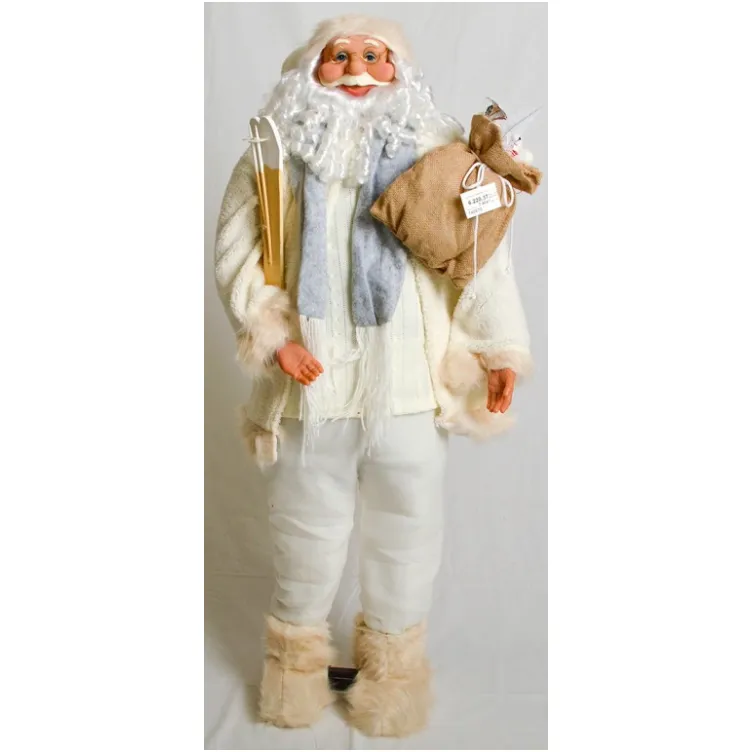 Deda Mraz sa džakom i skijama beli 120cm 