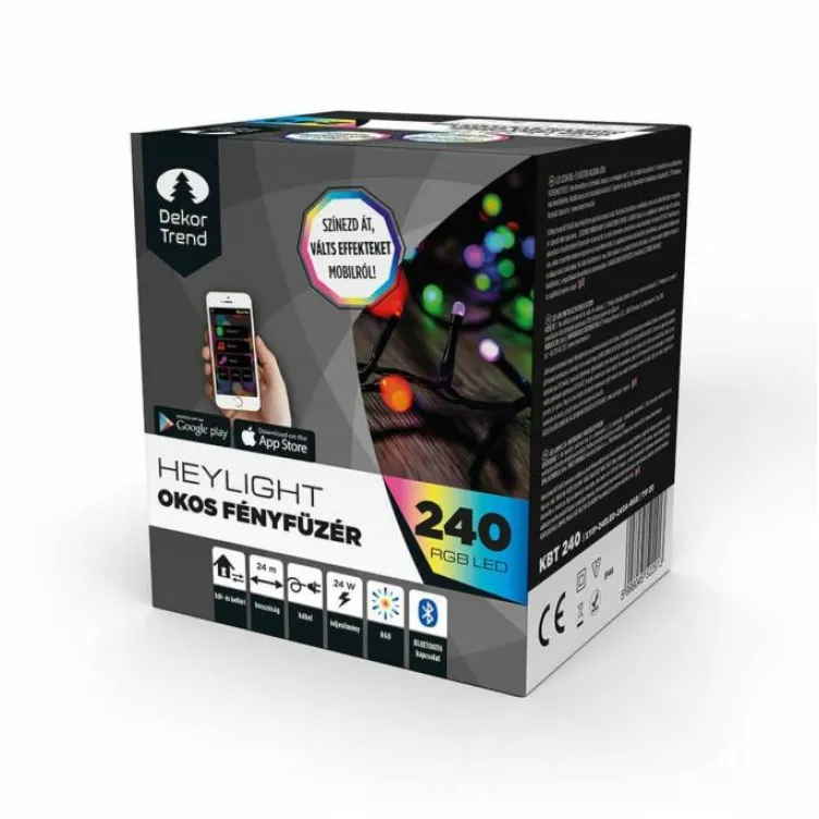Svetlosni niz Heylight 240 RGB LED crni kabl IP44 BT kontrola