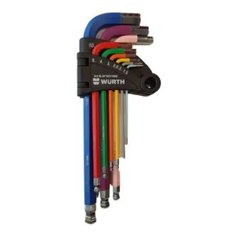 Set Wurth ugaonih odvijača u boji, loptasta glava