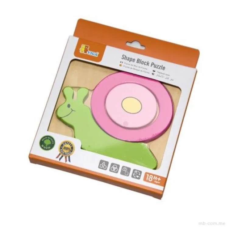 Drvene puzzle 4 dela puž