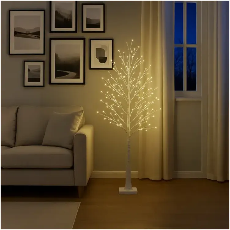 Drvo svetleće bela klasična 288l ip44 sa tajmerom i adapterom 120x40 cm