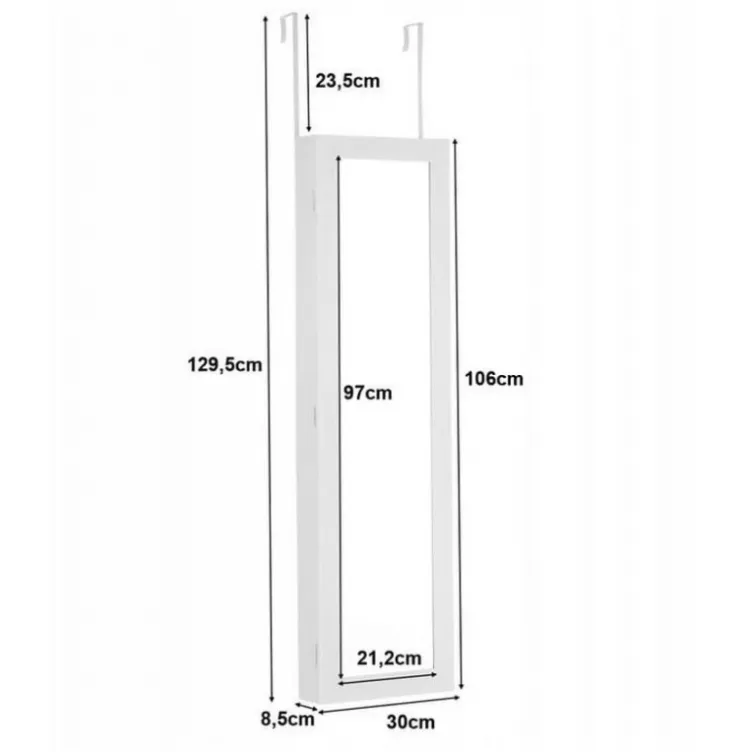 Zidni orman za nakit sa ogledalom i LED osvetljenjem
