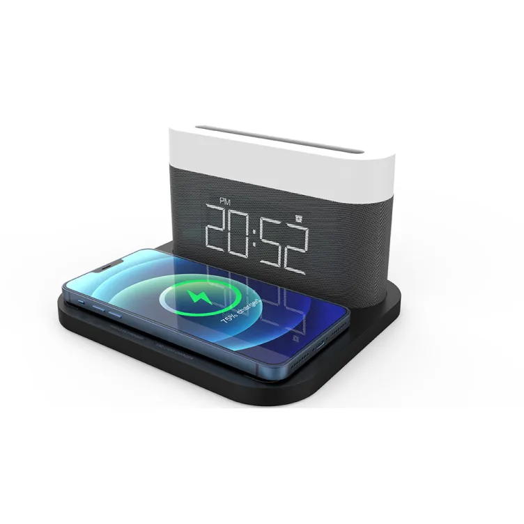 Aurora Lamp with Clock and Wi-Fi Charger