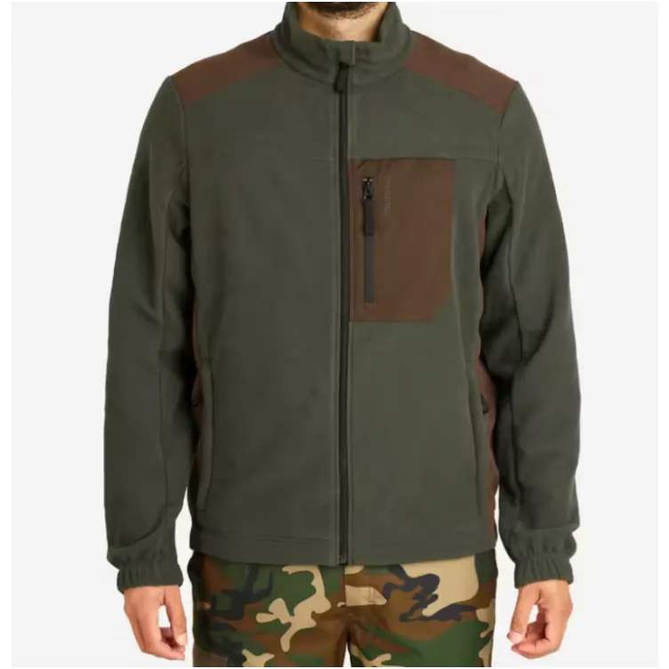 Braon-zeleni duks od flisa za lov 500