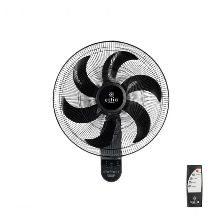 Zidni ventilator 45cm, ac motori i tajmer 75w  crni estia es06-21177 