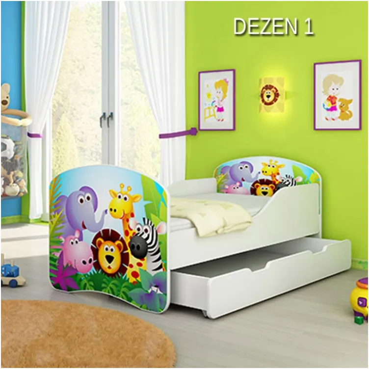 Dečiji Krevet Drveni 140x70cm Sa Fiokom i Gratis Dušek Dezen 1