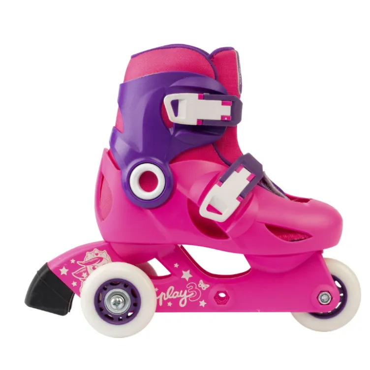 Roleri play za decu roze ljubičasti tri točka 