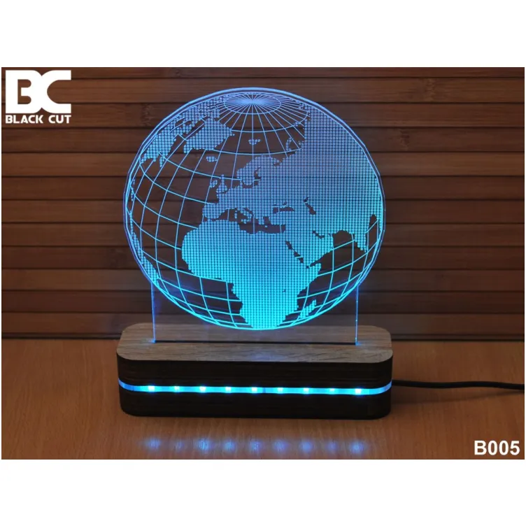 3D lampa Globus zeleni