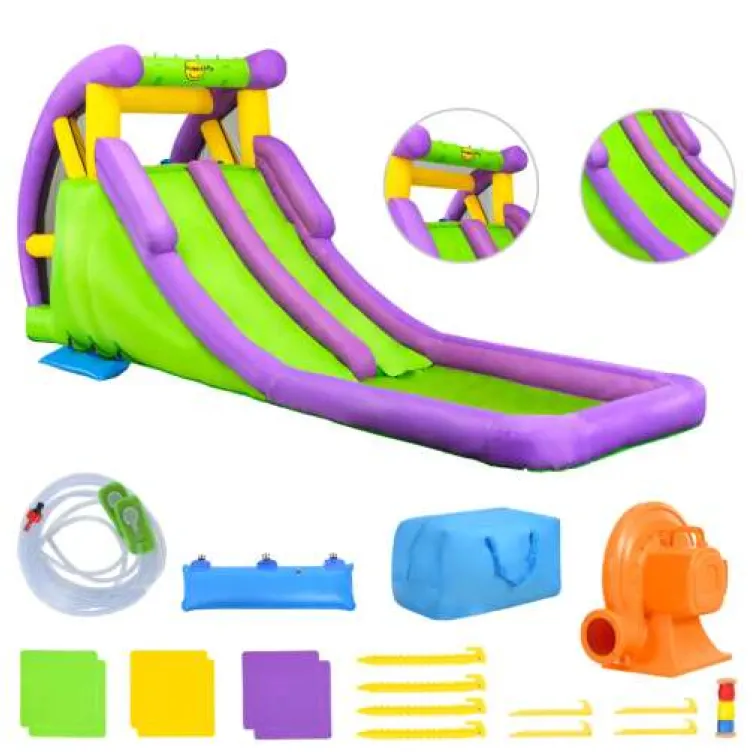Happy Hop PVC vodeni tobogan na naduvavanje sa podlogom za prskanje 600 x 215 x 255 cm