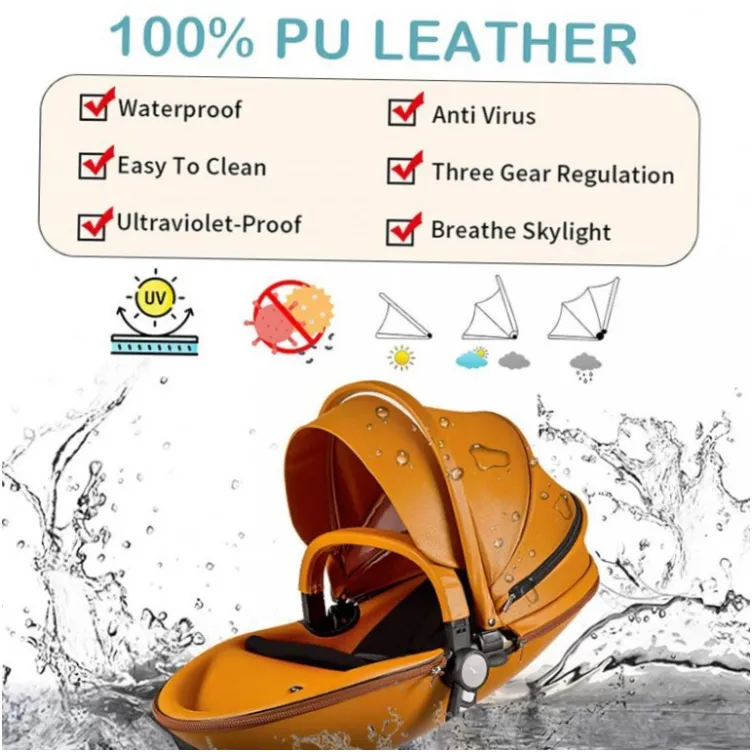 Kolica za bebe Hot Mom brown lightbrown 2u1 sportsko sediste+korpa