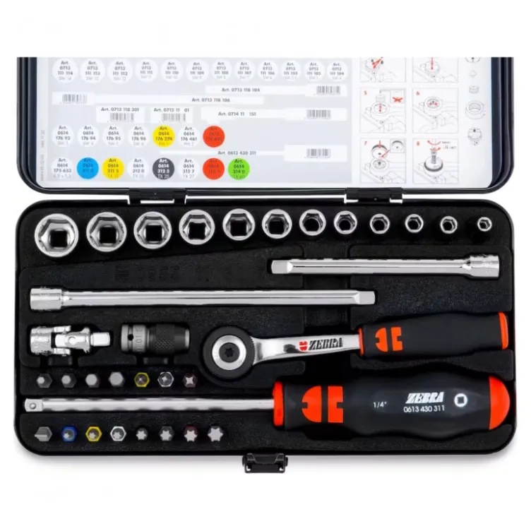 Wurth set Zebra nasadnika 1/4, 6-ugaoni 32 komada
