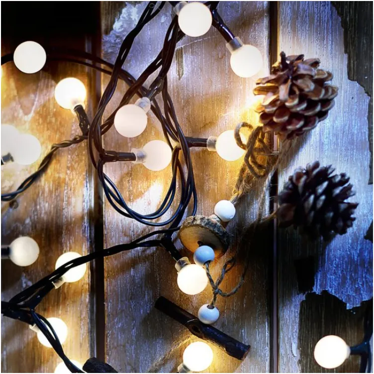 Novogodišnje lampice LED biserni niz 240 sijalica toplo bela