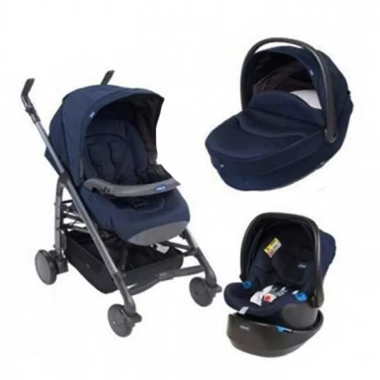 Dečija kolica Trio sistem Chicco auto sedište + kolica za bebe + nosiljka Love Blue