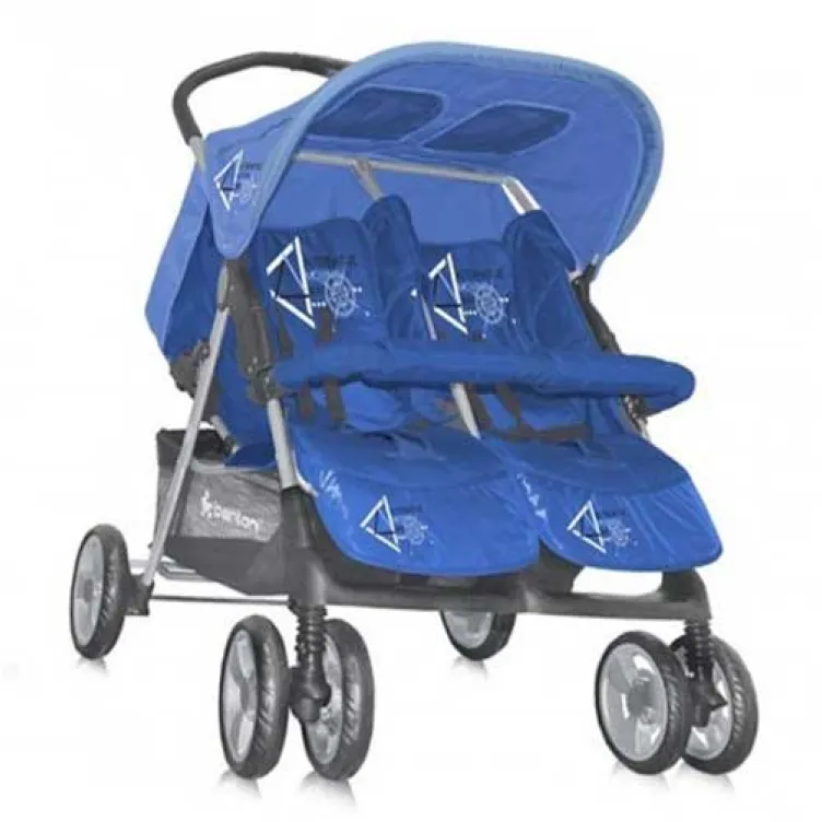 Dečija kolica za blizance Bertoni Twin Blue + torba