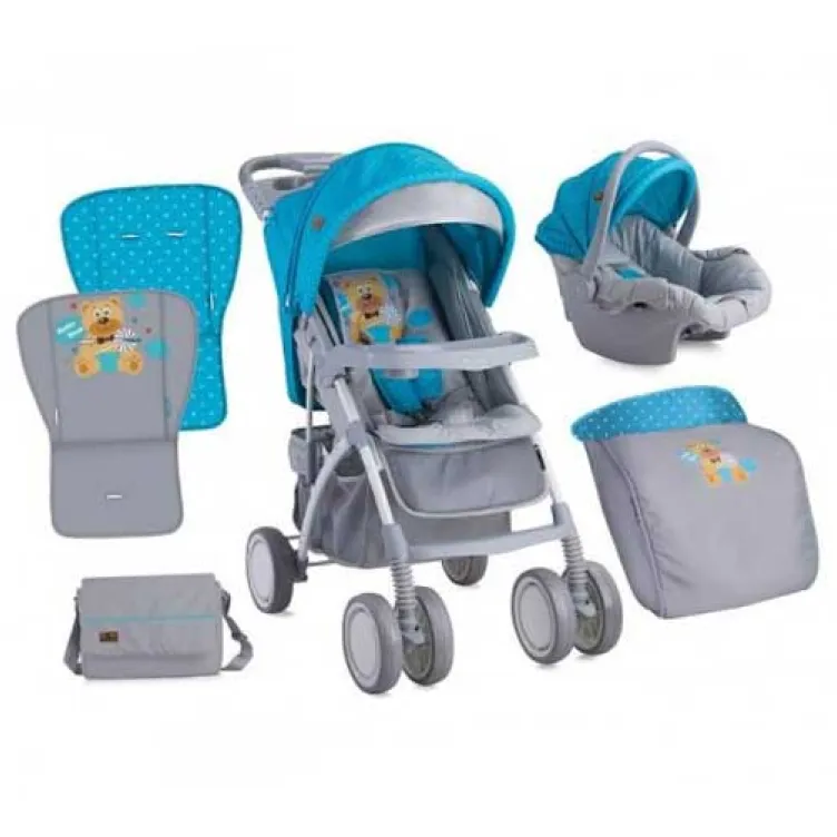 Dečija kolica Rio set Blue grey Hello bear 