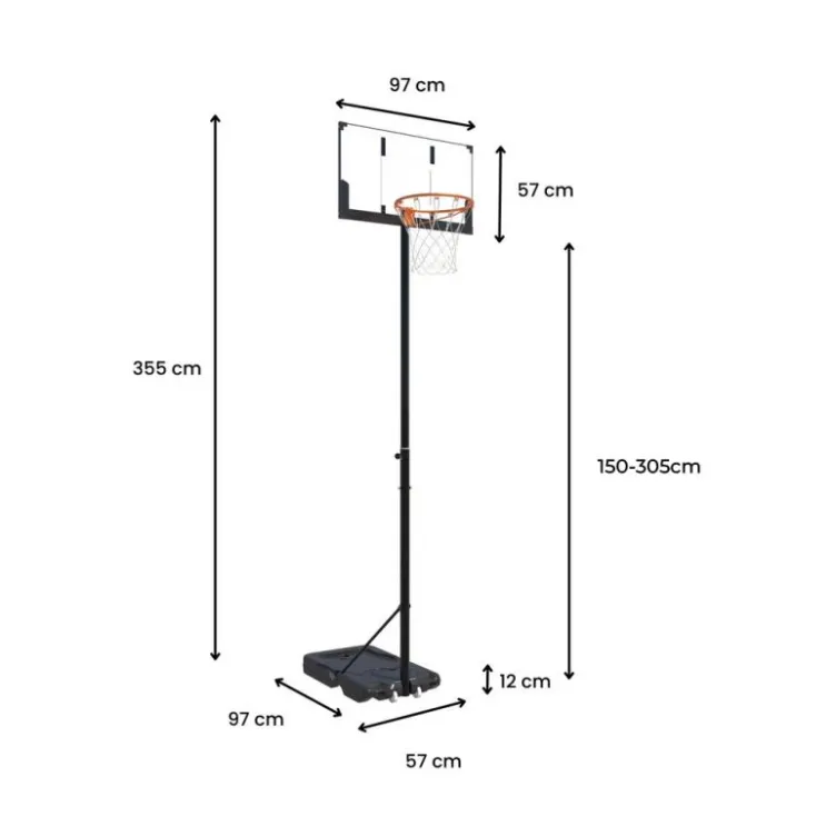 Koš sa podesivom visinom od 150cm do 305cm 1774