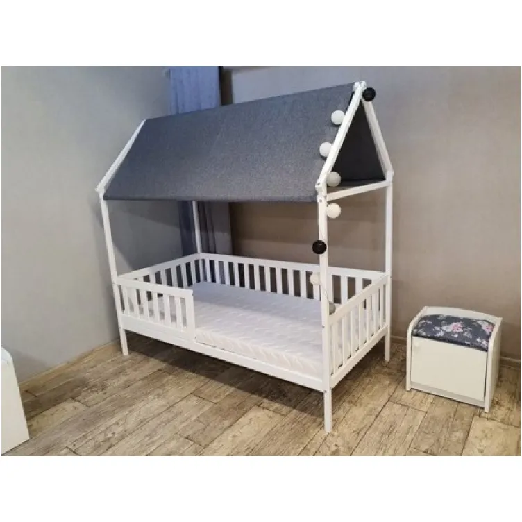 Krevet planinska kućica sa dušekom premium 160x80 Domek - Retro Bela