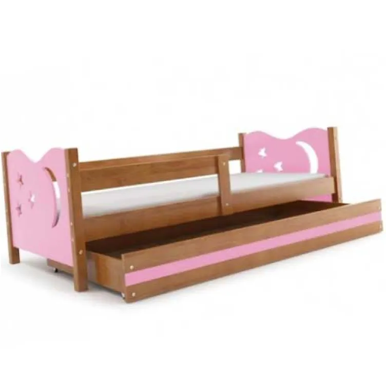 Dečiji krevet Elegant Adler roze 160x80 cm sa fiokom i dušekom